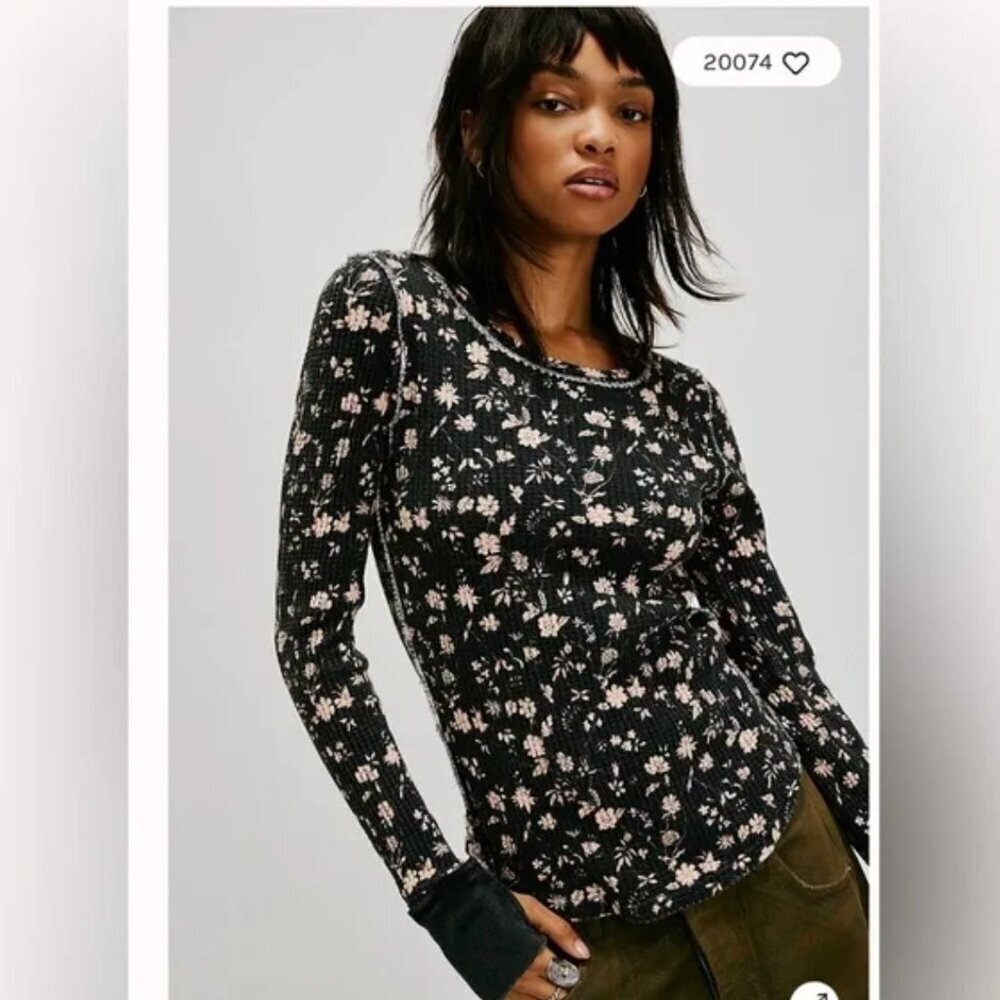 Free People We The Free Pretty Little Thermal. NWT. Star combo XS